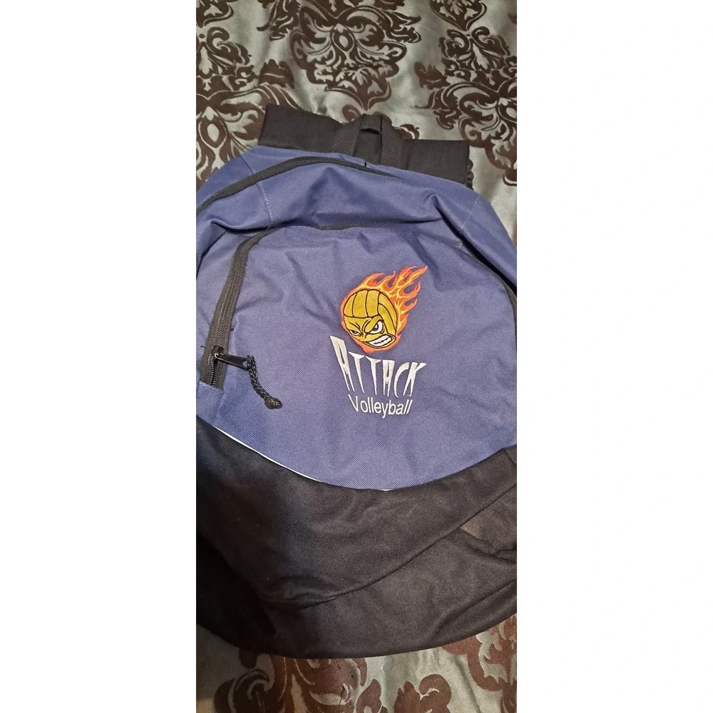 Blue & Black‎ Volleyball Backpack With Attack Embroidered